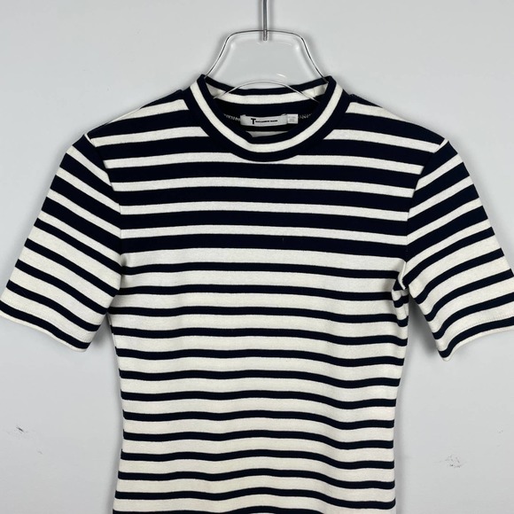 T by ALEXANDER WANG Compact Engineer Stripe Short Sleeve Dress XS - Picture 7 of 10